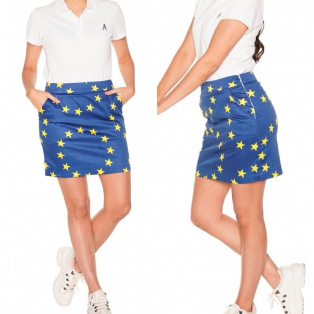 Royal & Awesome Blue Star Patterned Women's Skort size 10